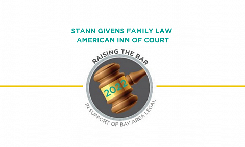 Stan Givens Family Law American Inn of Court Raising The Bar, with gavel that says 2022